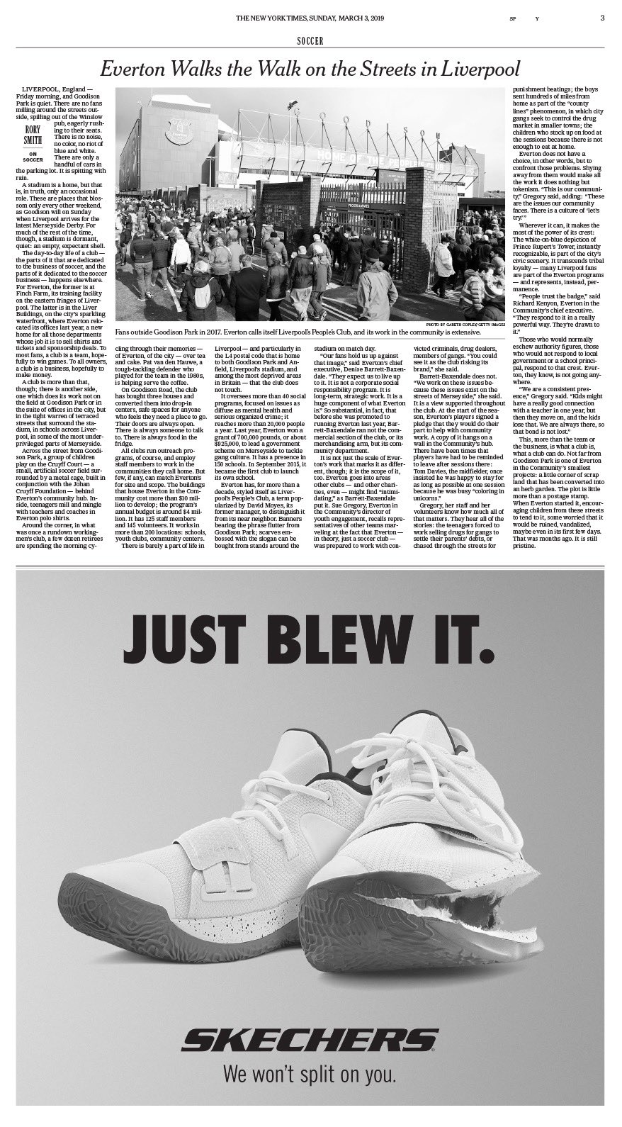Реклама Skechers 'Just Blew It' в The New York Times